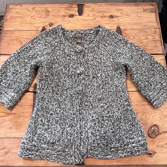 Sweaters - Chunky Knit 3/4 Sleeve Cardigan Sweater